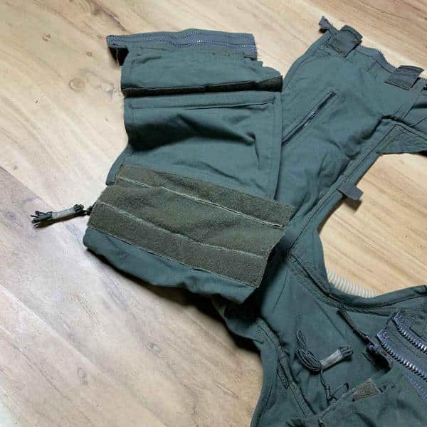 Detail of secondhand Beaufort Mk10 anti-g trousers.