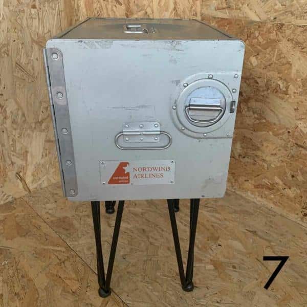 Aircraft galley container side table for sale.