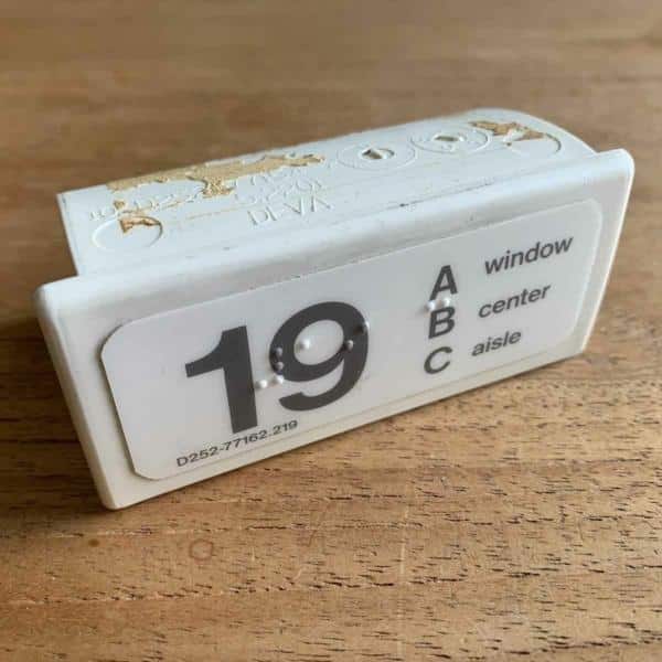 Aircraft seat marker for sale.