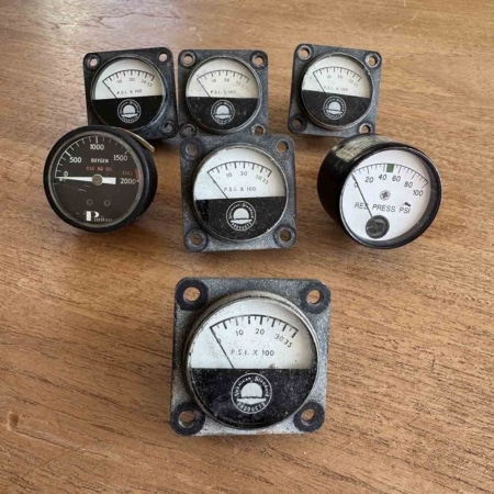 Various aircraft cockpit indicators for sale.