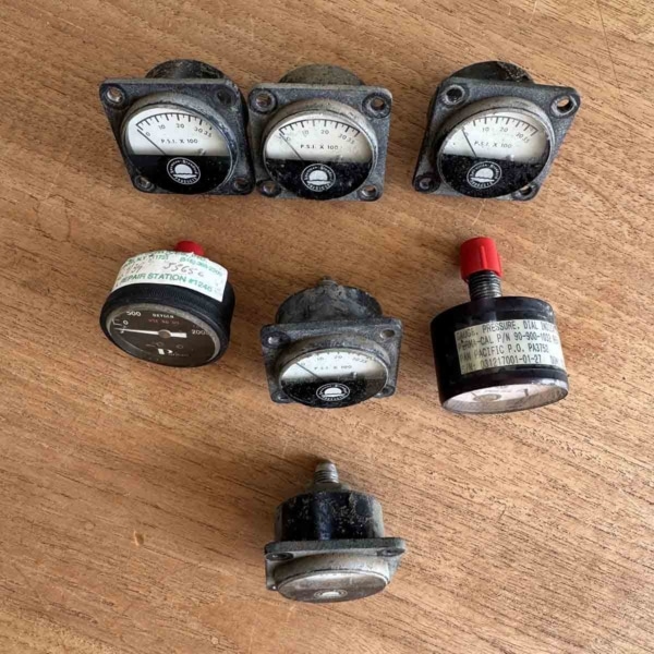 Various aircraft cockpit indicators for sale.