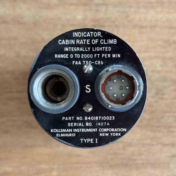 Kollsman instruments cabin rate of climb indicator for sale.