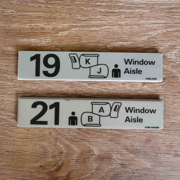 Boeing 747 seat marker for sale.