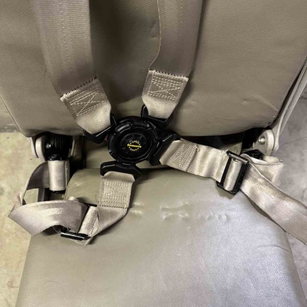 Air Mauritius Airbus A340 3B-NBE cabin crew jump seat for sale.