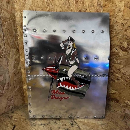 Skin panel of Douglas C-47B Dakota 44-76787 with Miss Danger nose art for sale.