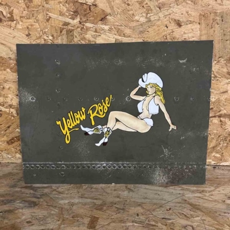 Skin panel of Douglas C-47B Dakota 44-76787 with Yellow Rose nose art for sale.