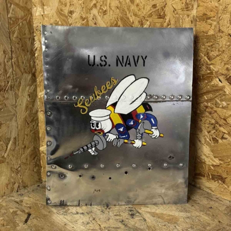 Skin panel of Douglas C-47B Dakota 44-76787 with US Navy Seabees nose art for sale.