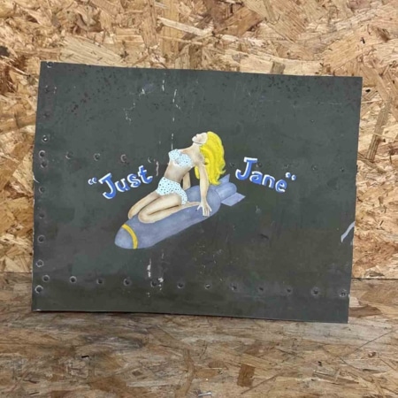 Skin panel of Douglas C-47B Dakota 44-76787 with Just Jane nose art for sale.