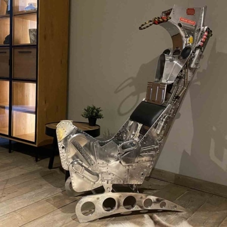 Polished Blackburn Buccaneer ejection seat for sale.