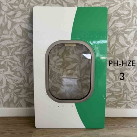 Transavia Boeing 737 PH-HZE fuselage window panel for sale.