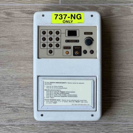 Boeing 737 announcement and boarding music reproducer for sale.