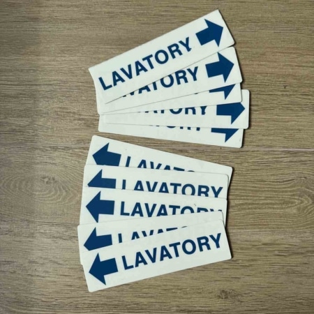 Lavatory stickers (set of 10) for sale.
