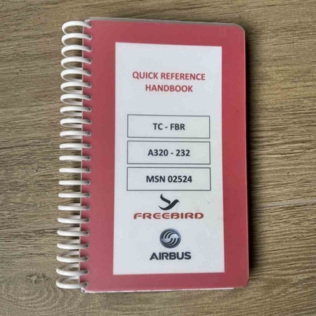 Quick reference handbook of Freebird Airbus A320 TC-FBR for sale.
