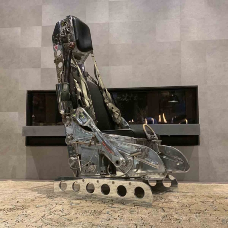 Polished Lockheed F-104 Starfighter ejection seat for sale.